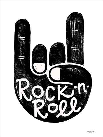 Molly Mattin MAT155 - MAT155 - Rock-N-Roll - 12x16 Music, Retro, Rock-N-Roll, Typography, Signs, Textual Art, Rock-N-Roll Symbol, Black & White from Penny Lane