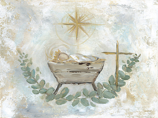 Mackenzie Kissell MKA189 - MKA189 - King of the World - 16x12 Christmas, Religious, Nativity, Baby Jesus, Star, Greenery, Manger, Cross, Abstract from Penny Lane