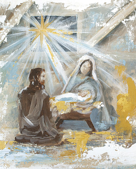 Mackenzie Kissell MKA191 - MKA191 - The Star - 12x16 Christmas, Religious, Nativity, Baby Jesus, Mary, Joseph, Holy Family, Star, Barn, Manger, Abstract from Penny Lane