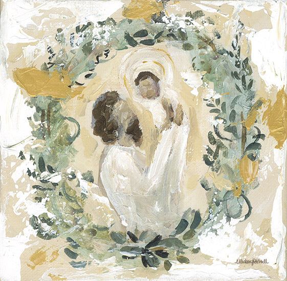 Mackenzie Kissell MKA209 - MKA209 - My Savior, My Son I    - 12x12 Christmas, Religious, Wreath, Greenery, Joseph, Baby Jesus, Abstract, My Savior, My Son from Penny Lane