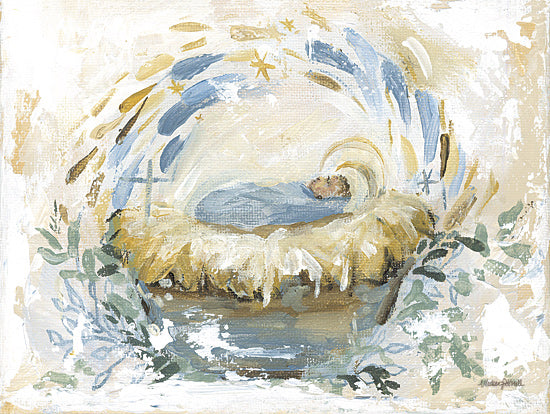 Mackenzie Kissell MKA210 - MKA210 - Praise Him    - 16x12 Christmas, Religious, Nativity, Baby Jesus, Manger, Straw, Greenery, Abstract from Penny Lane