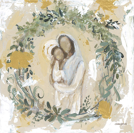 Mackenzie Kissell MKA220 - MKA220 - My Savior, My Son II     - 12x12 Christmas, Religious, Wreath, Greenery, Mary, Baby Jesus, Abstract, My Savior, My Son from Penny Lane