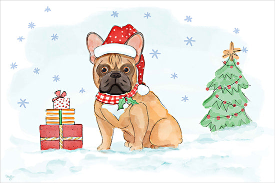 Mollie B. MOL2787 - MOL2787 - Christmas Frenchie Dog - 18x12 Christmas, Holidays, Dog, French Bulldog, Winter, Christmas Tree, Presents,  Scarf, Snowflakes, Watercolor from Penny Lane