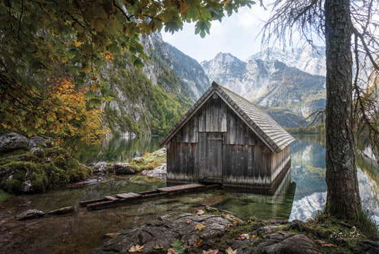 Martin Podt MPP1141 - MPP1141 - Lakeside - 18x12 Photography, Lake, Cabin, Mountains, Trees, Landscape, Nature from Penny Lane