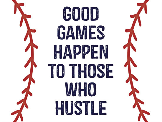 Masey St. Studios MS236 - MS236 - Good Games - 16x12 Baseball, Sports, Red Stitching, Good Games Happen to Those Who Hustle, Typography, Signs, Textual Art, Masculine, Children from Penny Lane