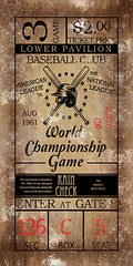 MS238 - World Champ Baseball Game Ticket - 9x18