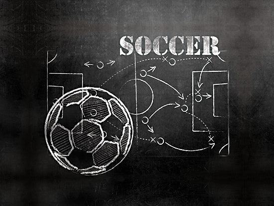 Masey St. Studios MS248 - MS248 - Soccer Plays - 16x12 Soccer, Sports, Soccer Plays, Chalkboard, Soccer, Typography, Signs, Textual Art, Masculine, Black & White from Penny Lane