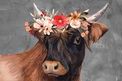 ND563 - Whimsical Floral Cow - 18x12