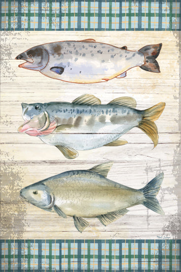 Nicole DeCamp ND570 - ND570 - Three Fish - 12x18 Fish, Three Fish, Fishing, Lake, Masculine, Patterns from Penny Lane