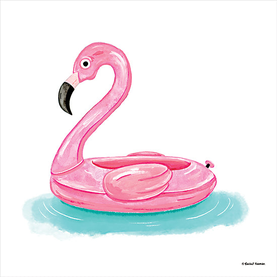 Rachel Nieman RN596 - RN596 - Floating Flamingo - 12x12 Swimming, Float, Flamingo, Leisure, Children, Pink Flamingo from Penny Lane