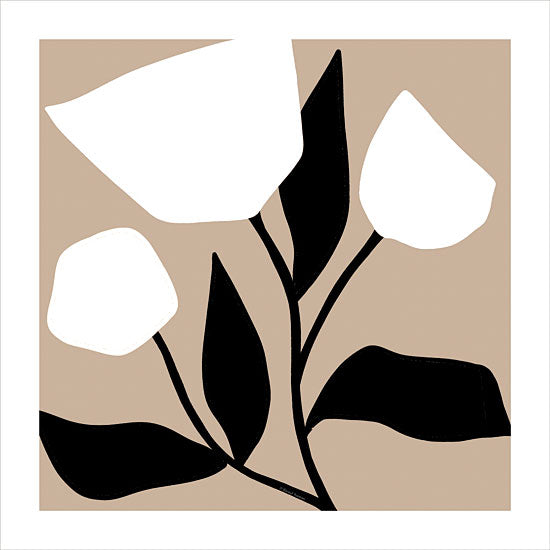 Rachel Nieman RN629 - RN629 - Mod Mix 2 - 12x12 Abstract, Flowers, White Flowers, Black, White, Tan, White Border, Mod Mix from Penny Lane