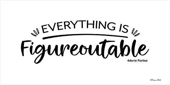 Susan Ball SB1357 - SB1357 - Everything is Figureoutable - 18x9 Humor, Everything is Figureoutable, Quote, Marie Forleo, Typography, Signs, Textual Art, Black & White from Penny Lane