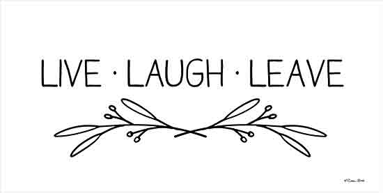 Susan Ball SB1360 - SB1360 - Live, Laugh, Leave - 18x9 Humor, Live, Laugh, Leave, Typography, Signs, Textual Art, Black & White from Penny Lane