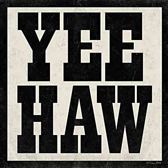 Susan Ball SB1378 - SB1378 - Yee Haw - 12x12 Western, Cowboy, Yee Haw, Typography, Signs, Textual Art, Excitement, Black & White from Penny Lane