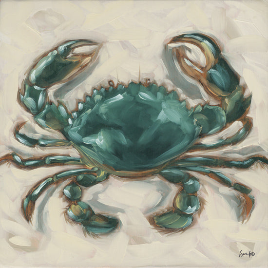 Sara G. Designs SGD211 - SGD211 - Feeling Crabby 2 - 12x12 Coastal, Crab, Blue Crab, Brush Strokes from Penny Lane
