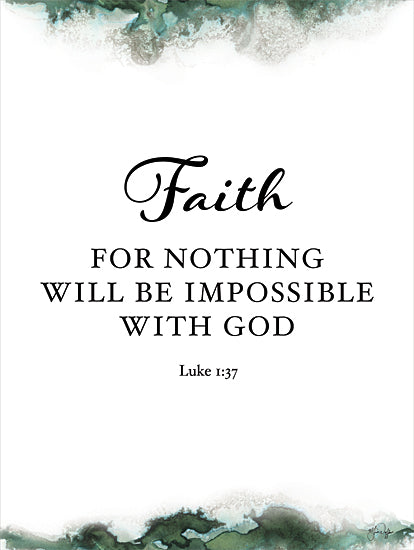 Yass Naffas Designs YND431 - YND431 - Faith - 12x16 Religious, Faith For Nothing Will be Impossible with God, Luke, Bible Verse, Typography, Signs, Textual Art, Crystals from Penny Lane