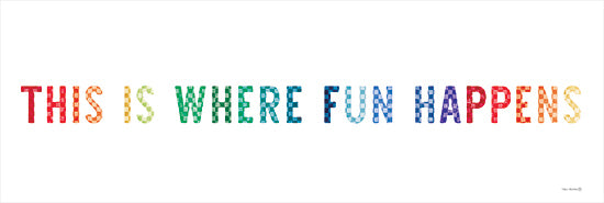 Yass Naffas Designs YND451A - YND451A - This is Where Fun Happens  - 36x12 This is Where the Fun Happens, Typography, Signs, Textual Art, Checkered, Rainbow Colors, Diptych from Penny Lane