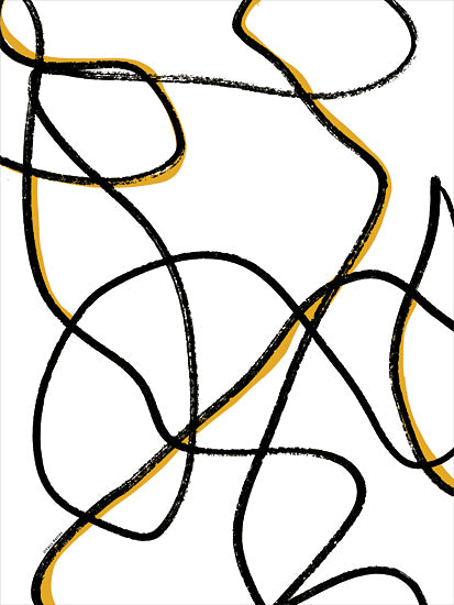 Stellar Design Studio YND471 - YND471 - Adventures Lead to Paths - 12x16 Abstract, Black, Gold, Squiggly Lines, Contemporary from Penny Lane