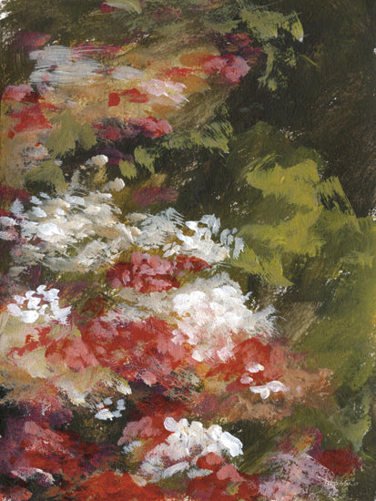 Amanda Hilburn AH275 - AH275 - Abstract Geraniums - 12x16 abstract florals, bold brush strokes, red white green palette from Penny Lane