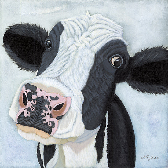 Ashley Justice AJ198 - AJ198 - Mira - 12x12 Cow, Black & White Cow, Portrait, Farm Animal from Penny Lane