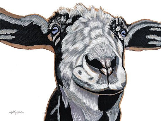 Ashley Justice AJ234 - AJ234 - Alvin - 16x12 sheep portrait, farm animal, rustic farmhouse style, neutral tones, whimsical expression, painterly texture from Penny Lane
