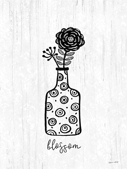 Annie LaPoint ALP2537 - ALP2537 - Funky Flowers - Blossom - 12x16 Flowers, Vase, Blossom, Typography, Signs, Textual Art, Black & White from Penny Lane