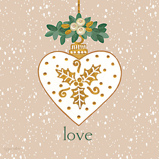 Annie LaPoint ALP2712 - ALP2712 - Snowy Love Ornament - 12x12 Christmas, Holidays, Ornament, Holly, Berries, Love, Typography, Signs, Textual Art, Winter, Falling Snow from Penny Lane