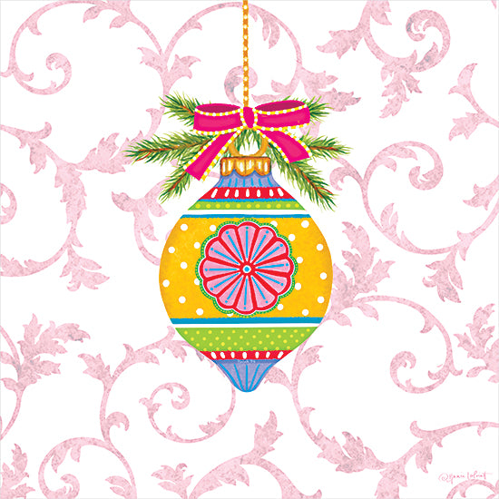 Annie LaPoint ALP2753 - ALP2753 - Razzle Dazzle Ornament III - 12x12 Christmas, Holidays, Ornament, Greenery, Leaves, Pink, Bright Colors from Penny Lane