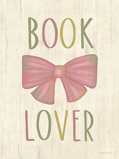 Annie LaPoint ALP2834 - ALP2834 - Book Lover - 12x16 book lover, reading, bow, pink ribbon, pastel colors, typography, feminine, whimsical, decorative sign, rustic wood background, modern farmhouse, gift for readers, library decor from Penny Lane