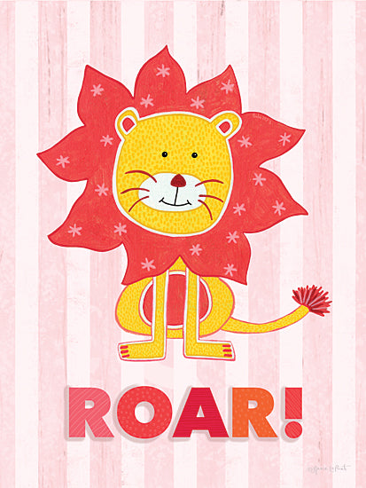 Annie LaPoint ALP2844 - ALP2844 - Roar Lion - 12x16 lion illustration, children's art, pink background, cartoon lion, playful design, roar typography, kids room decor, bold colors from Penny Lane