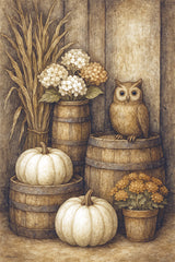 ANT206 - Owl and Pumpkins - 12x18