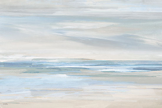 Amber Sterling AS622 - AS622 - Distance and Clarity - 16x12 soft coastal abstract ocean blues gentle brush strokes horizon calming art from Penny Lane