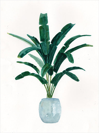 Cloverfield & Co. CC264 - CC264 - Serene in Blue - 12x16 Tropical, Green Plant, Potted Plant, Blue Vase, Serene in Blue from Penny Lane