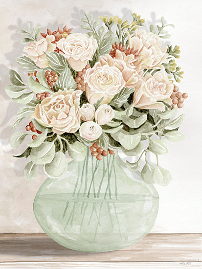 Cindy Jacobs CIN4275 - CIN4275 - Heaven Scent - 12x16 Flowers, Peach Flowers, Berries, Greenery, Bouquet, Glass Vase from Penny Lane