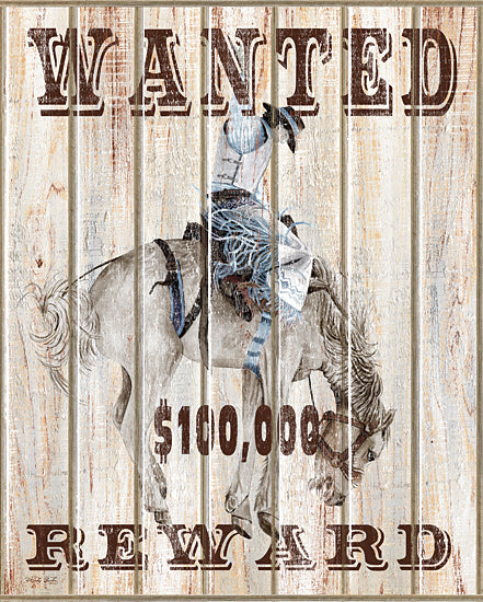 Cindy Jacobs CIN4283 - CIN4283 - Wanted Cowboy - 12x16 Western, Cowboy, Horse, Wanted $100,000 Reward, Typography, Signs, Textual Art, Wood Planks from Penny Lane