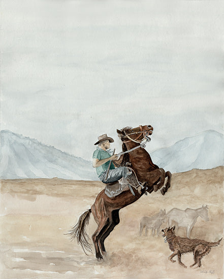 Cindy Jacobs CIN4286 - CIN4286 - Round 'Em Up I - 12x16 Western, Cowboy, Horses, Dog, Landscape, Mountains, Round 'Em Up from Penny Lane