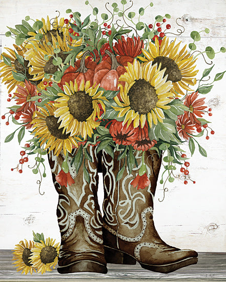 Cindy Jacobs CIN4291 - CIN4291 - Fall Boots - 16x12 Still Life, Western, Cowboy Boots, Flowers, Fall Flowers, Sunflowers, Orange Flowers, Greenery, Fall from Penny Lane