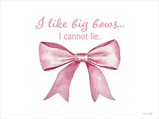 Cindy Jacobs CIN4597 - CIN4597 - Bow Collection - I Like Big Bows - 16x12 watercolor purple bow, 'I like big bows... I cannot lie' quote, playful girly humor, feminine fashion art, pastel ribbon illustration, modern typography, cute decor, minimal white background, whimsical design from Penny Lane