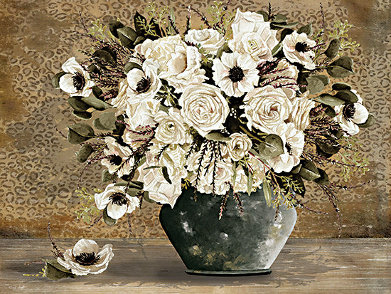 Cindy Jacobs CIN4640 - CIN4640 - Spotted Floral I - 16x12 Neutral white floral bouquet in vase, rustic arrangement from Penny Lane