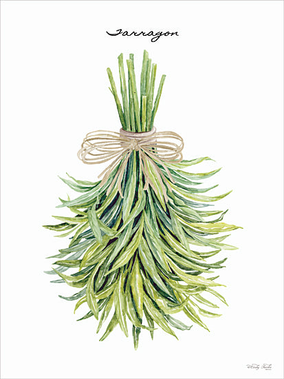 Cindy Jacobs CIN4698 - CIN4698 - Tarragon - 12x16 tarragon, fresh tarragon, herb bundle, tied herbs, raffia bow, green herbs, kitchen herbs, culinary herb, botanical herb, watercolor herb illustration, hand painted, garden herb, farmhouse kitchen art, simple herb sprigs, fresh picked herbs, rustic kitchen decor, cooking ingredient, edible greens, white background, botanical study, herb bouquet, cottage kitchen, natural greenery, spring green, organic cooking, recipe art from Penny Lane