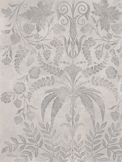 Cat Thurman Designs CTD153 - CTD153 - Scrolly Floral Pattern      - 12x16 floral pattern, botanical damask, decorative background, ornate leaf design, vintage wallpaper style, ornamental print from Penny Lane