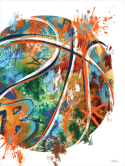 Cat Thurman Designs CTD268 - CTD268 - Basketball Splash - 12x16 Sports, Basketball, Abstract, Paint Splatter, Football Splash, Masculine from Penny Lane