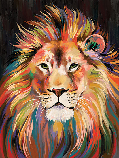 Cat Thurman Designs CTD311 - CTD311 - Lion of Many Colors - 12x16 colorful lion, vibrant animal portrait, rainbow mane, wildlife art, expressive lion painting, bold colors, powerful animal, abstract lion from Penny Lane