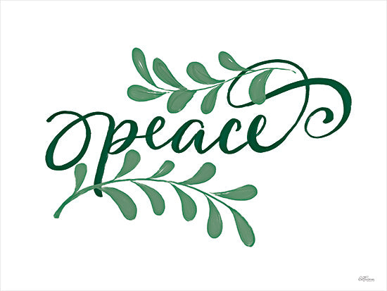 Cat Thurman Designs CTD337 - CTD337 - Peace - 16x12 Inspirational, Peace, Typography, Signs, Textual Art, Greenery from Penny Lane