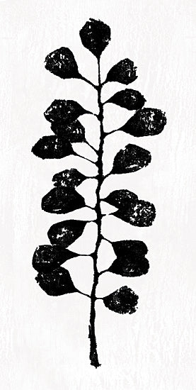 Dogwood Portfolio DOG334 - DOG334 - Ebony Leaves II - 9x18 black leaf illustration, monochromatic nature print, modern botanical, rustic foliage artwork from Penny Lane