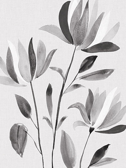 Dogwood Portfolio DOG337 - DOG337 - Muted Branches I - 12x16 black watercolor botanical, floral leaf art, modern minimal print, grayscale leaves illustration from Penny Lane