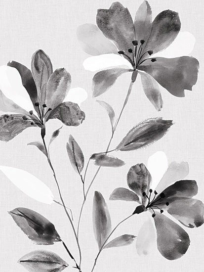 Dogwood Portfolio DOG338 - DOG338 - Muted Branches II - 12x16 black and white flower art, watercolor floral, monochrome flower print, minimal decorative art from Penny Lane