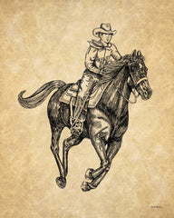DS2197 - Cowboy on Horse I    - 12x16