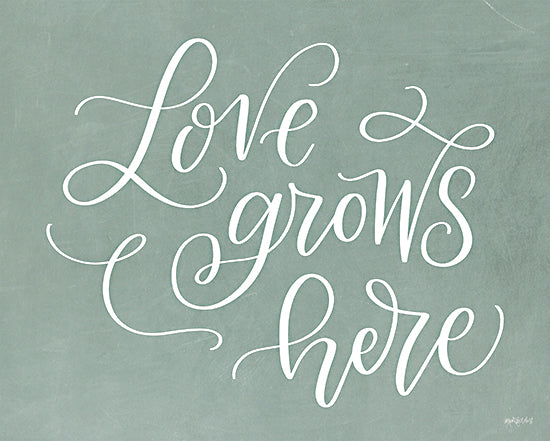 Imperfect Dust DUST1137 - DUST1137 - Love Grows Here - 16x12 Inspirational, Love Grows Here, Typography, Signs, Textual Art, Green & White from Penny Lane