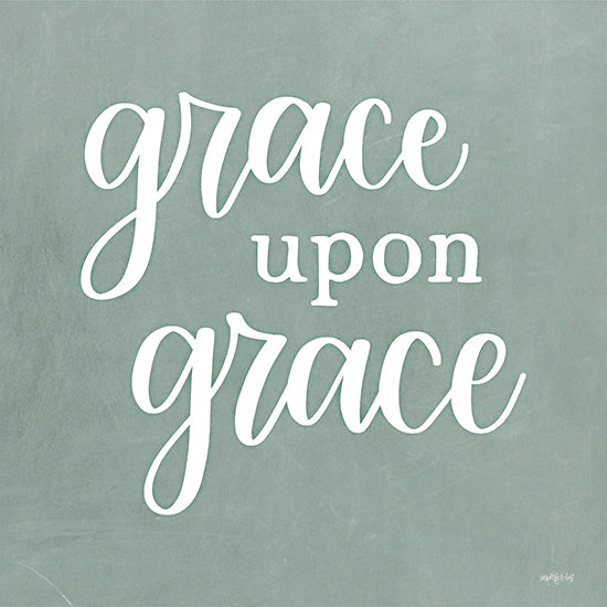 Imperfect Dust DUST1138 - DUST1138 - Grace Upon Grace - 12x12 Inspirational, Grace Upon Grace, Typography, Signs, Textual Art, Green & White from Penny Lane